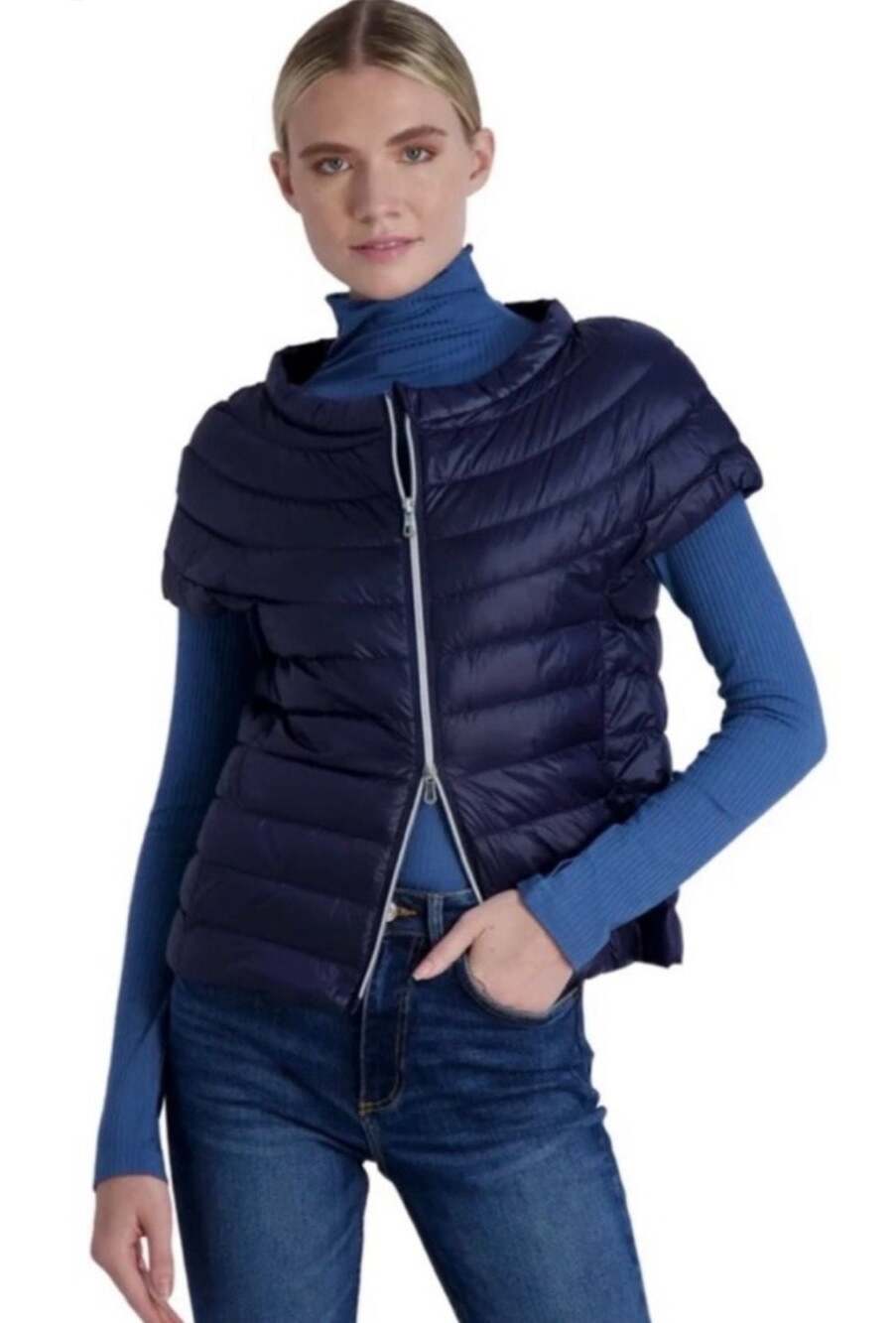 Cotes of London Short Sleeve Down Puffer Jacket Navy Size S